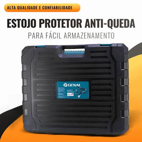 PROMOÇÃO - Kit 4 Em 1 Ferramentas Martelete Esmerilhadeira Lixadeira Parafusadeira Chave Impacto Com 2 Baterias 68v